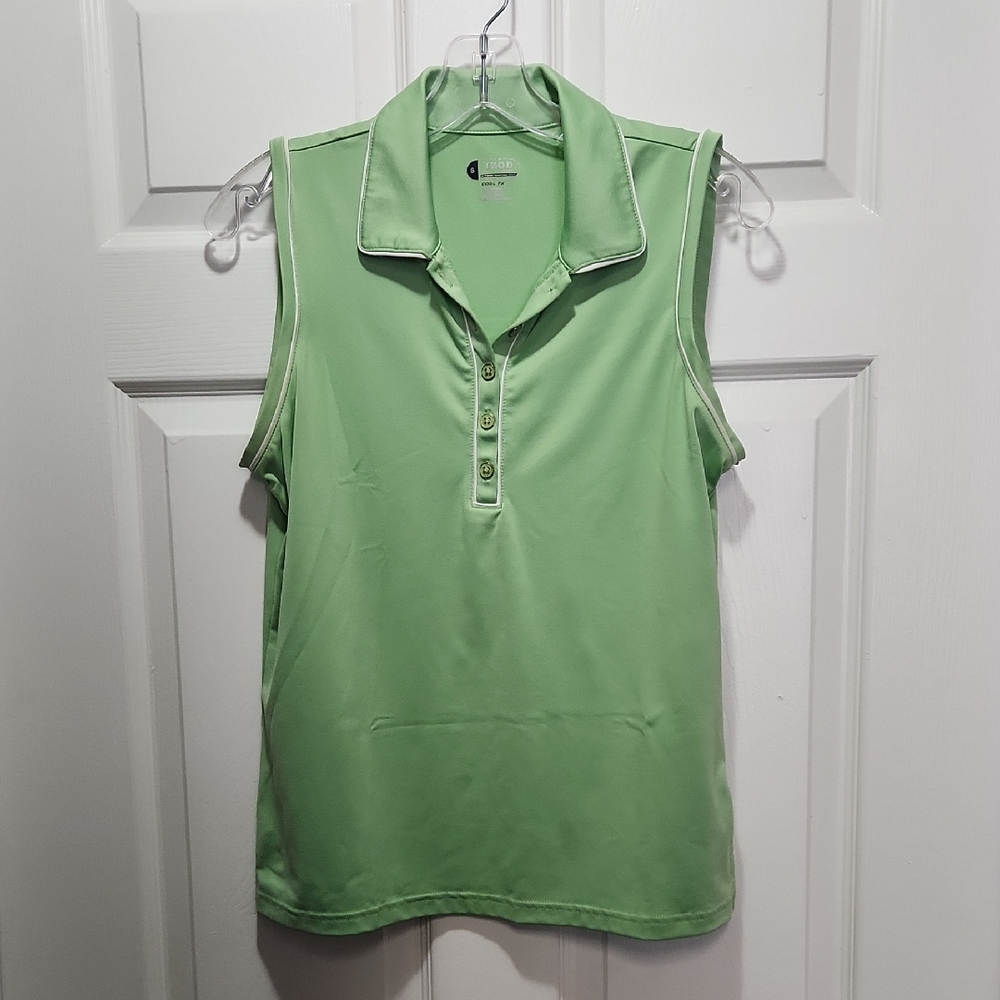 3/$20 Women's Light Green Sleeveless Polo Top